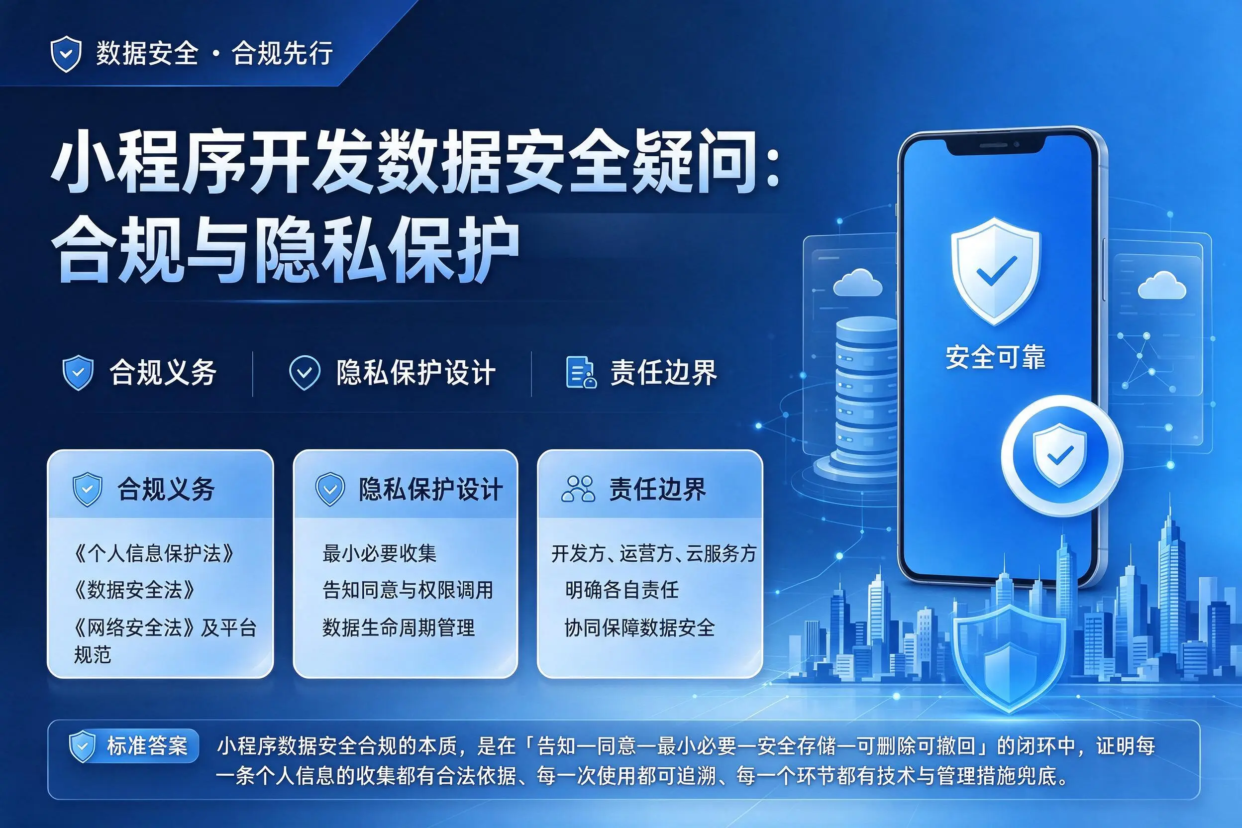 巴中小程序开发数据安全疑问:合规与隐私保护