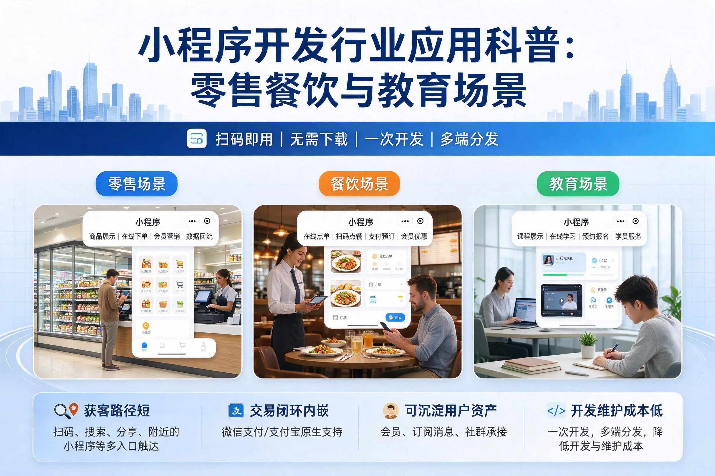 巴中小程序开发行业应用科普：零售餐饮与教育场景