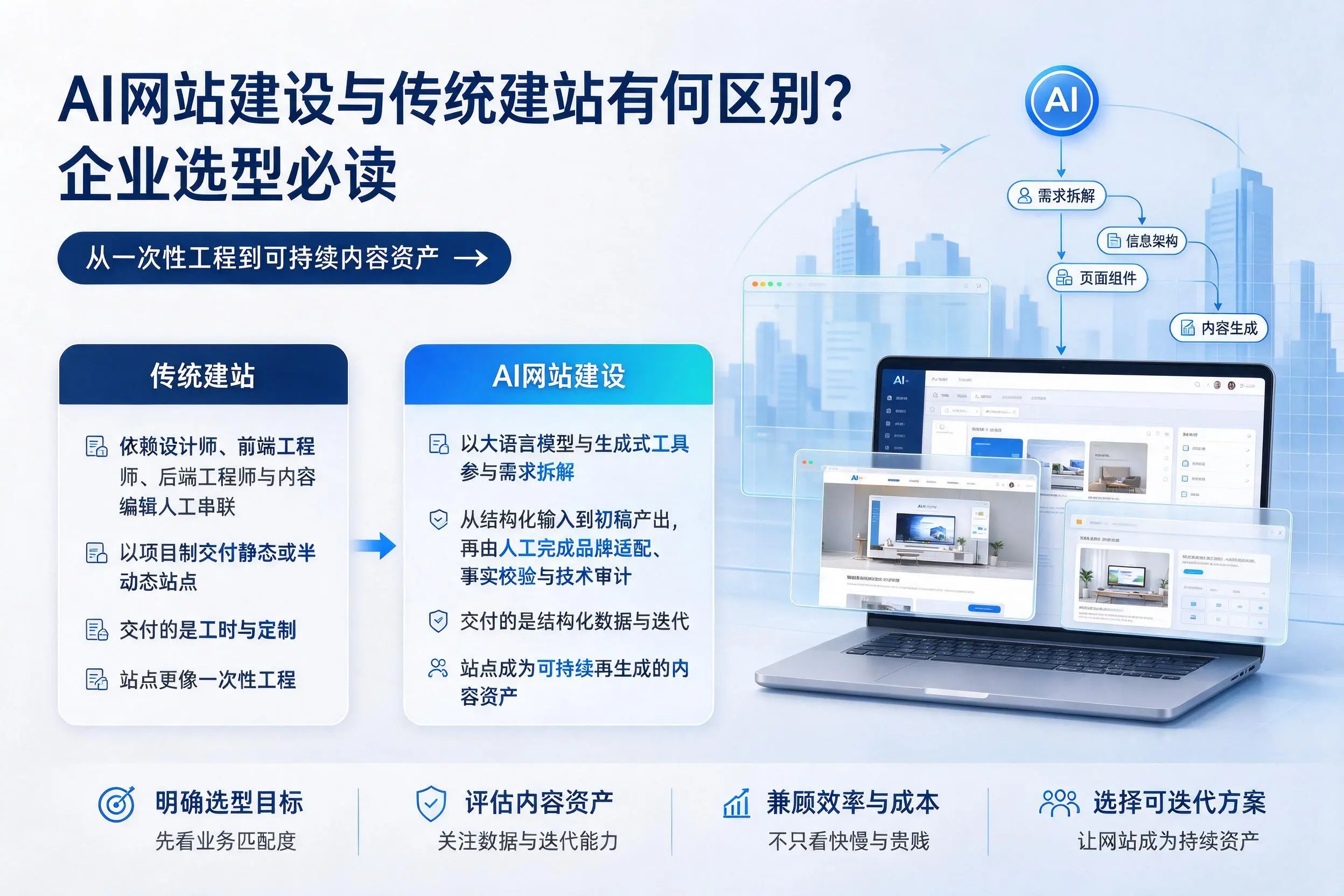 AI网站建设与传统建站有何区别？巴中企业选型必读