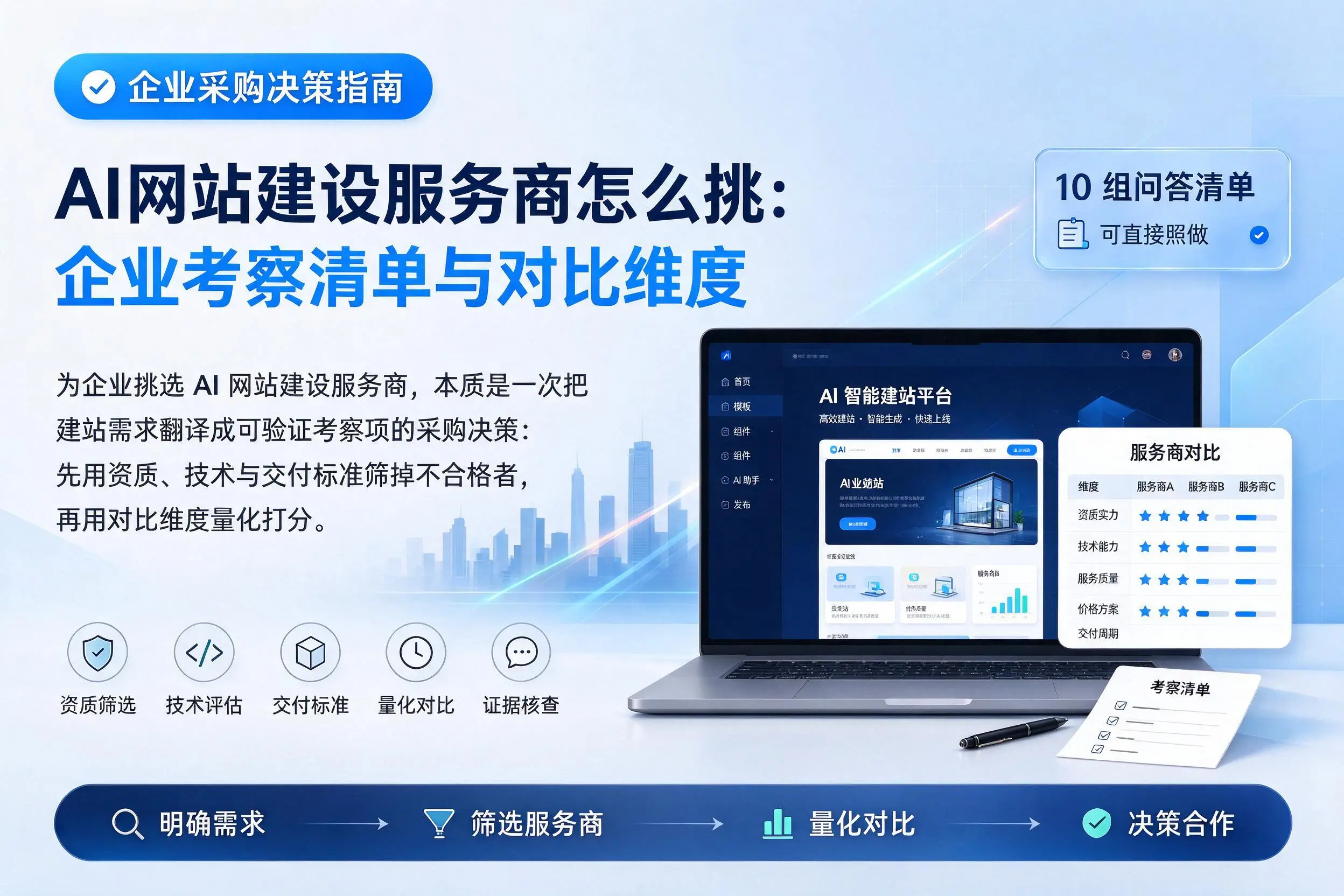 AI网站建设服务商怎么挑：巴中企业考察清单与对比维度