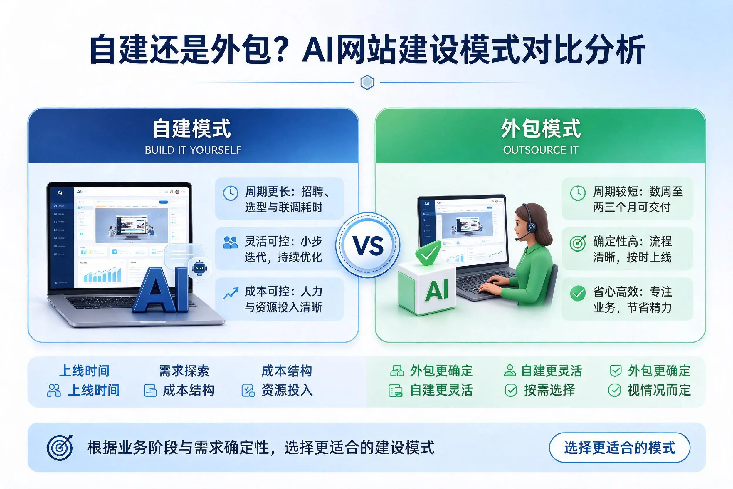 自建还是外包？巴中AI网站建设模式对比分析
