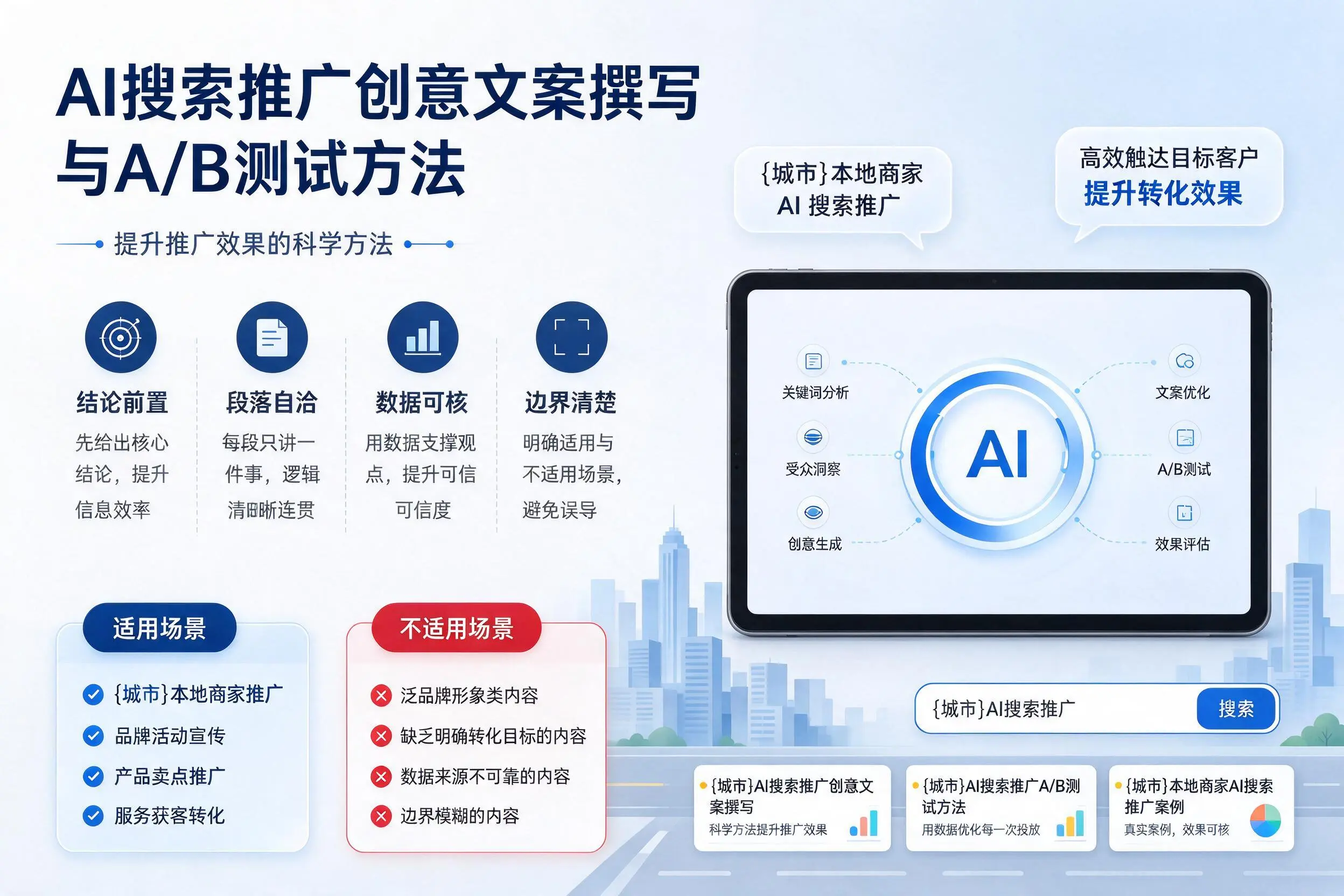 巴中AI搜索推广创意文案撰写与A/B测试方法